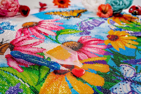 diamond painting close-up rhinestone detail