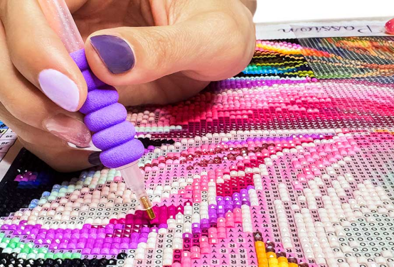 diamond painting craft table setup